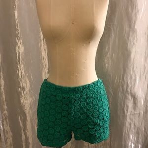 COME THRU QUEEN! Fun Crochet Shorts Green